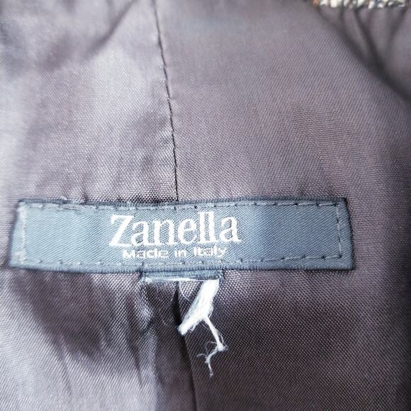 Zanella High Neck Blazer Made in Italy Flap Front Pockets Button Front Lined - Picture 9 of 10